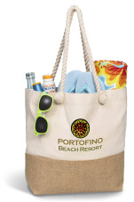 Okiyo Suna Jute & Cotton Beach Bag