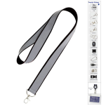 Reflective lanyard with 1 col + Snap