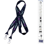 Screen Printed Open Lanyard +Double Clip with 1col