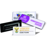 Rectangle Name Badge+Pin with FC dome