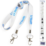 Dye Sublimation open Lanyard+ Double Clip with fc