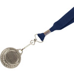 Silver Medal-Dome+Screen Printed Ribbon with 1 col