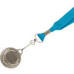 Silver Medal-Dome+Screen Printed Ribbon with 1 col