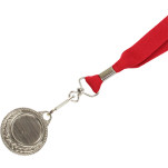 Silver Medal-Dome+Screen Printed Ribbon with 1 col