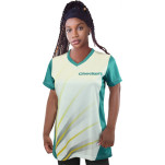 Ladies Carson Birdseye V-Neck with ful col