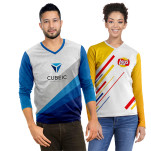 Mens Geneva Long Sleeve V-Neck Interlock FC