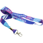Dye sublimated 25mm Petersham lanyard 2 side + swi