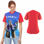 Ladies Isla V-Neck Birdseye Sublimation