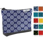 Shweshwe Cosmetic Pouch with Leatherette