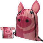 Pig Drawstring Bag with FC Print