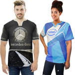 Callen Unisex Birdseye V-Collar with FC print