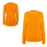 Ladies Yara L-Sleeve Birdseye Crew-Neck+1 Col