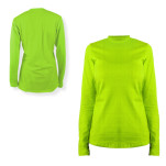 Ladies Yara L-Sleeve Birdseye Crew-Neck+1 Col