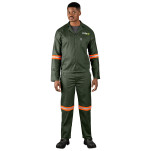 Acid Resistant Polycotton Conti Suit - Reflective Arm & Legs - Orange Tape