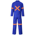 Safety Polycotton Boiler Suit - Reflective Arms Legs & Back - Orange Tape