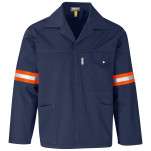 Site Premium Polycotton Jacket - Reflective Arms - Orange Tape