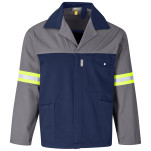 Site Premium Two-Tone Polycotton Jacket - Reflective Arms - Yellow Tape