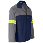 Site Premium Two-Tone Polycotton Jacket - Reflective Arms - Yellow Tape