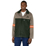 Site Premium Two-Tone Polycotton Jacket - Reflective Arms - Orange Tape