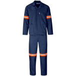 Trade Polycotton Conti - Suit Reflective Arms, Legs & Back - Orange Tape