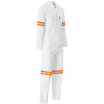 Safety Polycotton Boiler Suit - Reflective Arms & Legs - Orange Tape