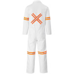 Safety Polycotton Boiler Suit - Reflective Arms Legs & Back - Orange Tape