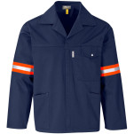 Site Premium Polycotton Jacket - Reflective Arms & Back - Orange Tape