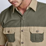 Mens Short Sleeve Serengeti 2-Tone Bush Shirt