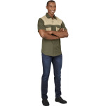 Mens Short Sleeve Serengeti 2-Tone Bush Shirt