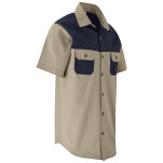 Mens Short Sleeve Serengeti 2-Tone Bush Shirt