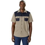 Mens Short Sleeve Serengeti 2-Tone Bush Shirt