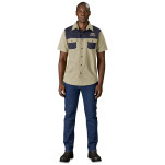 Mens Short Sleeve Serengeti 2-Tone Bush Shirt