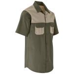 Mens Short Sleeve Serengeti 2-Tone Bush Shirt