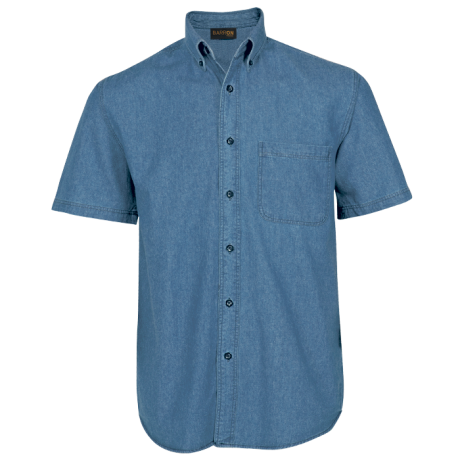 Denim Shirt Short Sleeve Mens