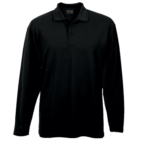 175g Pique Knit Long Sleeve Golfer Mens