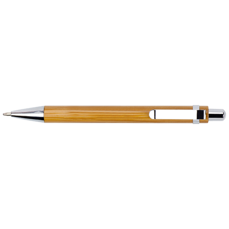 Bamboo Ballpoint Pen with Metal Trims