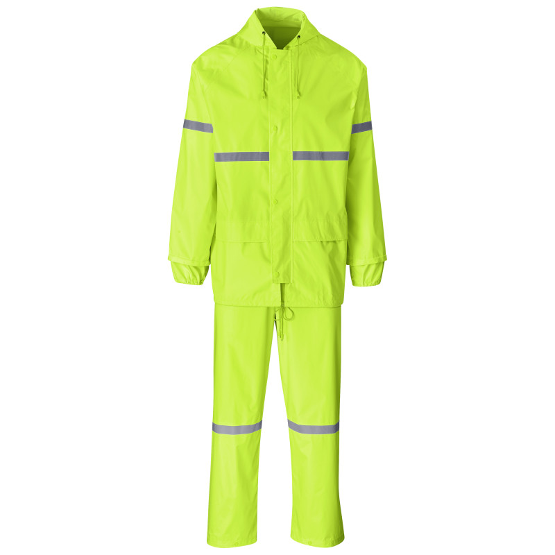 Outdoor Hi-Viz Reflective Polyester/PVC Rainsuit