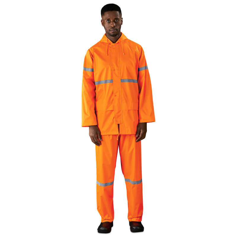 Outdoor Hi-Viz Reflective Polyester/PVC Rainsuit