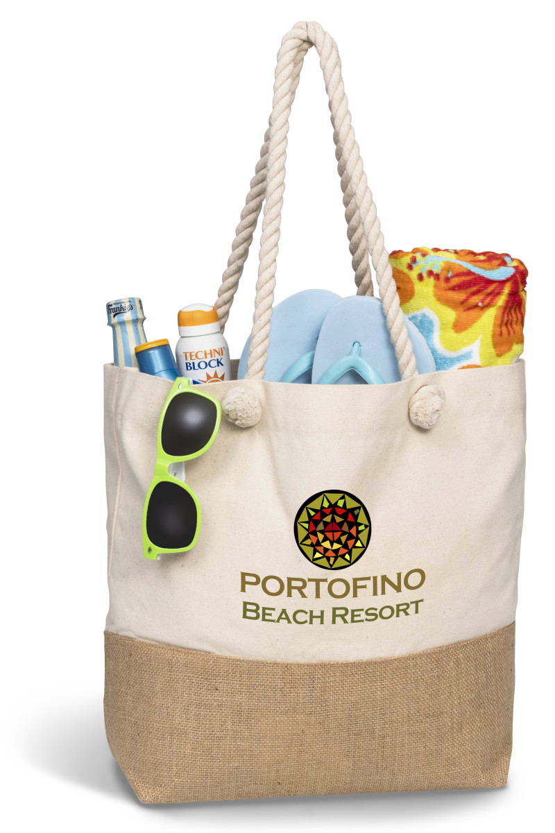 Okiyo Suna Jute & Cotton Beach Bag