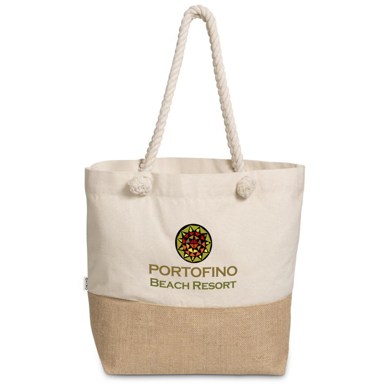 Okiyo Suna Jute & Cotton Beach Bag