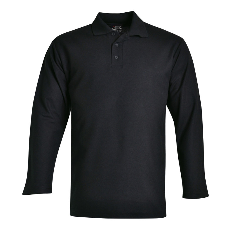Long Sleeve Pique Knit Polo