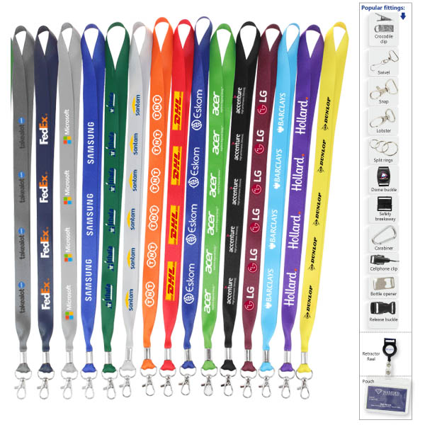  20mm Polytape Lanyard with 1 col + Swivel croc