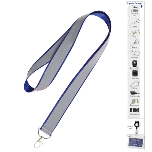 Reflective Lanyard with 1 colour print