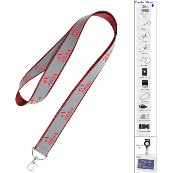 Reflective Lanyard with 1 colour print