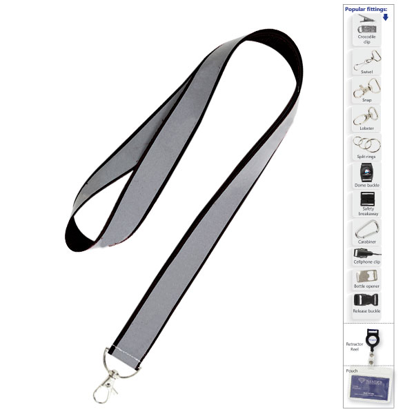 Reflective lanyard with 1 col + Swivel