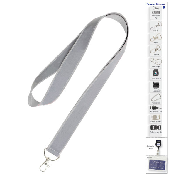 Reflective lanyard with 1 col + Snap