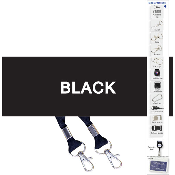 Screen Printed Open Lanyard double clip wit 1col