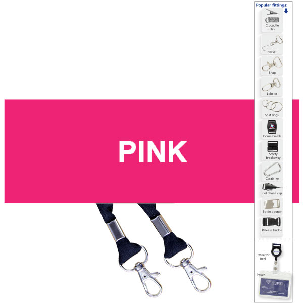 Screen Printed Open Lanyard +Swivel wit 1 col