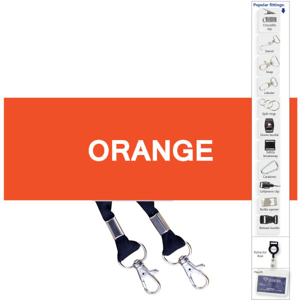 Screen Printed Open Lanyard +Swivel wit 1 col