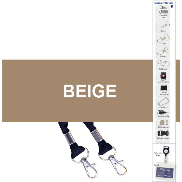 Screen Printed Open Lanyard +Double Clip with 1col